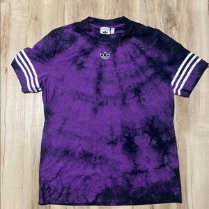 Adidas Purple and Black Tie-Dye Tee